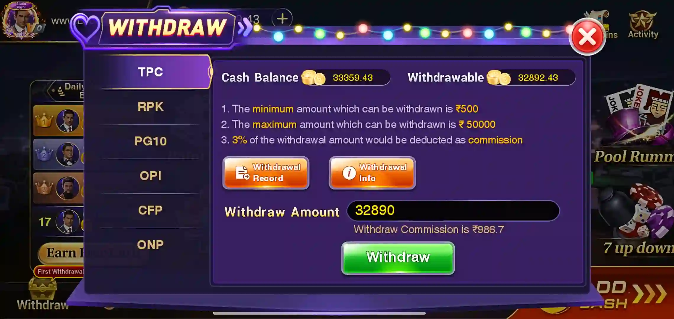 Withdraw Cash -  3 patti real money App